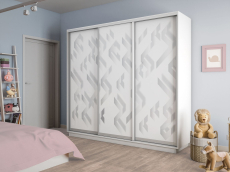 Шкафы-купе 3-х дверные, Шкаф-купе Экспресс 3-х дверный Фотопечать Ленты Стекла 210х60х240