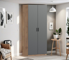 В спальню, Шкаф двухдверный Макс 1000 мм, вариант №3 (ЛДСП, корпус дуб вотан)