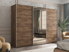 Шкафы-купе 3-х дверные, Шкаф-купе Эста ДСП+Зеркало+ДСП 300х66х240