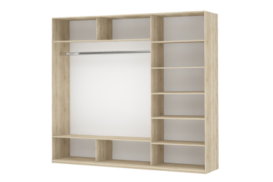 Шкаф Прайм трио 2ДСП+1зеркало 2300 x 2100 x 570