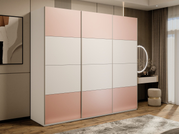 Шкаф-купе Эста 3-х дверный ДСП/Стекла пудра/Доводчик 270х66х240