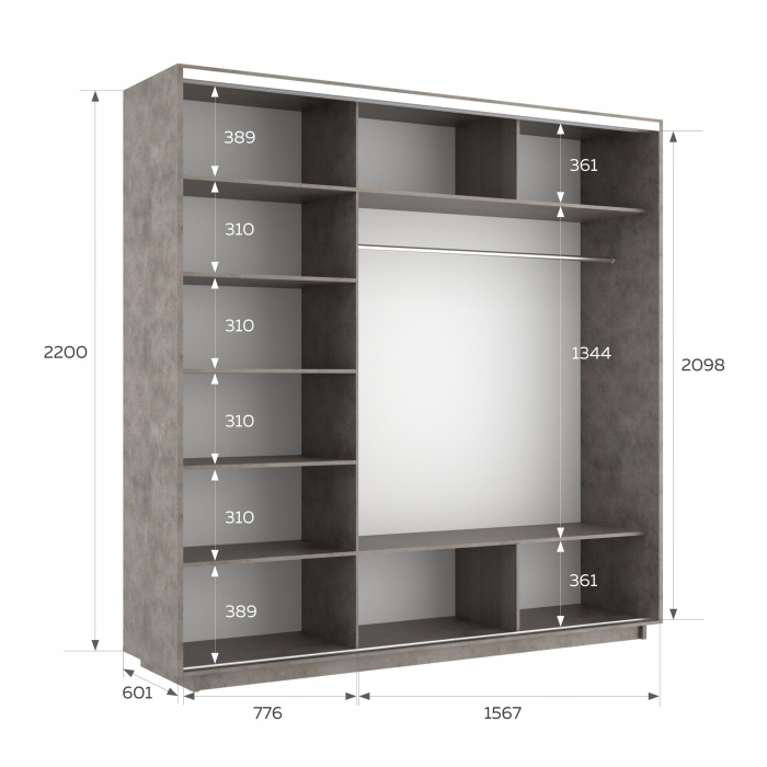 Шкафы-купе 3-х дверные, Шкаф-купе Экспресс 3-х дверный Фотопечать Ленты Стекла 240х60х220