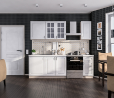 Кухонные гарнитуры, Кухонный гарнитур Регина Бежевый песок / МДФ Белый матовый 2,4 м