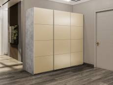 Шкафы-купе 3-х дверные, Шкаф-купе Эста 3-х дверный Стекла фисташка/Доводчик 240х66х240