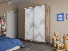 Шкафы-купе 2-х дверные, Шкаф-купе Экспресс 2-х дверный Фотопечать Квадрат Стекла 160х60х220