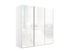 Шкафы-купе 3-х дверные, Шкаф-купе Эста Трио Стекло белое 270х66х240
