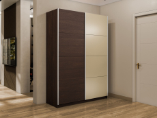 Шкафы-купе 2-х дверные, Шкаф-купе Прайм 2-х дверный ДСП/Стекло фисташка/Доводчики 160х57х230