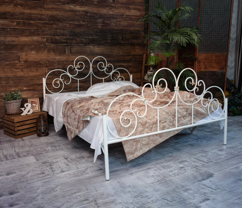 Кованые кровати, Кованая кровать Афина 1.4 с двумя спинками