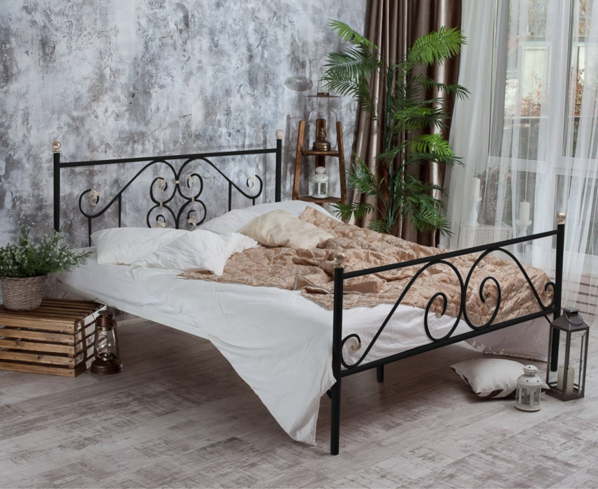 Кованые кровати, Кованая кровать Камелия 1.6 с двумя спинками