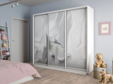 Шкафы-купе 3-х дверные, Шкаф-купе Экспресс 3-х дверный Фотопечать Шелк Стекла 180х45х240