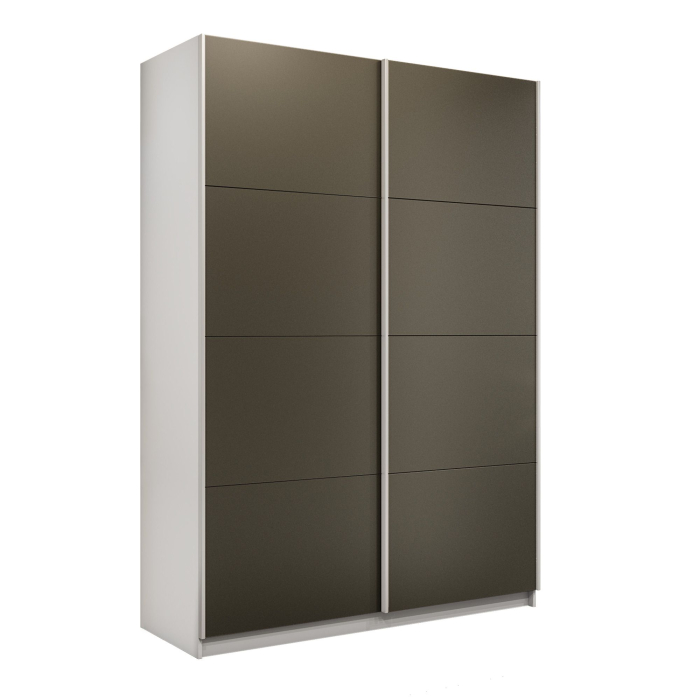 Шкафы-купе 2-х дверные, Шкаф-купе Прайм 2-х дверный Стекла хаки/Доводчики 160х57х230