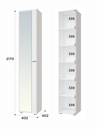 Шкаф-пенал Эмилия ЭЛ-12К с зеркалом