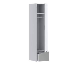 Шкаф 1 дверный Mika / Мика СБ-3271 Белый/Белый,Серый