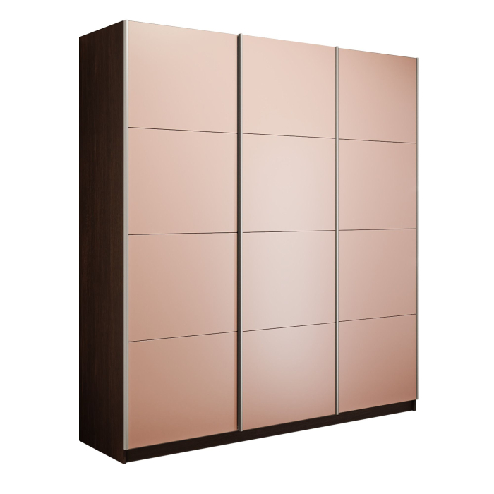 Шкафы-купе 3-х дверные, Шкаф-купе Эста 3-х дверный Стекла пудра/Доводчик 240х66х240