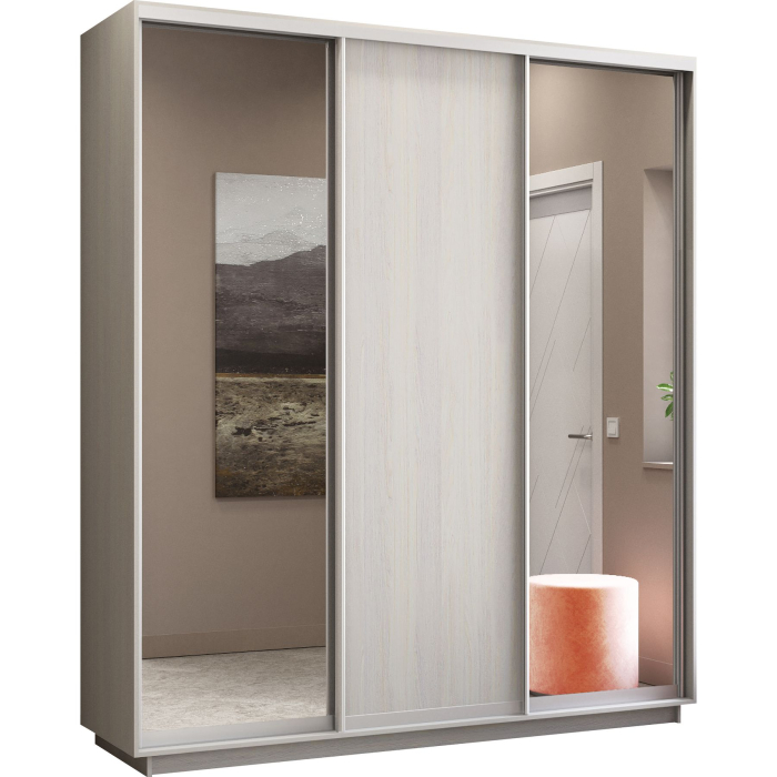 Шкафы-купе, Шкаф-купе Экспресс Медиум (2 зеркала) трио 2200 x 2100 x 600