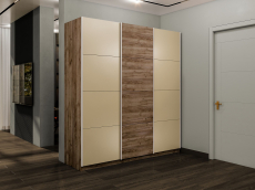 Шкафы-купе 3-х дверные, Шкаф-купе Прайм 3-х дверный Стекла фисташка/ДСП/Доводчики 210х57х230