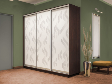 Шкафы-купе 3-х дверные, Шкаф-купе Экспресс 3-х дверный Фотопечать Ленты Стекла 240х60х220
