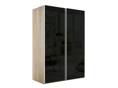 Шкафы-купе 2-х дверные, Шкаф-купе Эста Стекло черно+Стекло черное 180х66х240