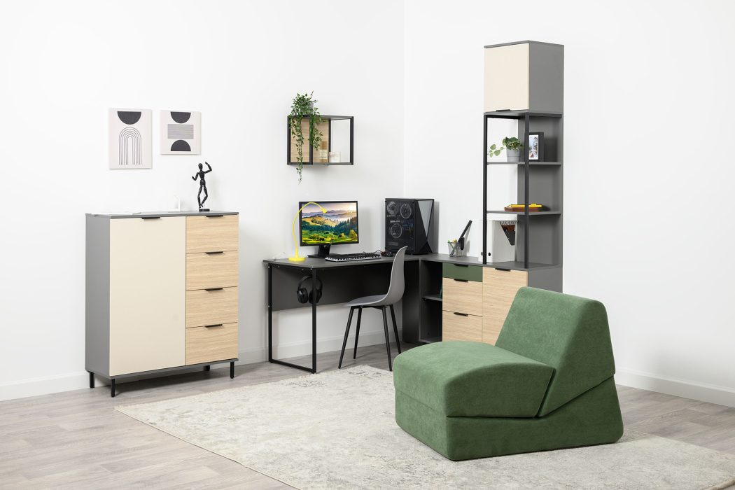 Детские полки, Полка Марвэл 16.487, темно-серый, плэйн