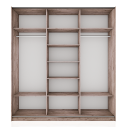 Шкаф-купе Прайм 3-х дверный ДСП/Стекло черное/Доводчики 210х57х230