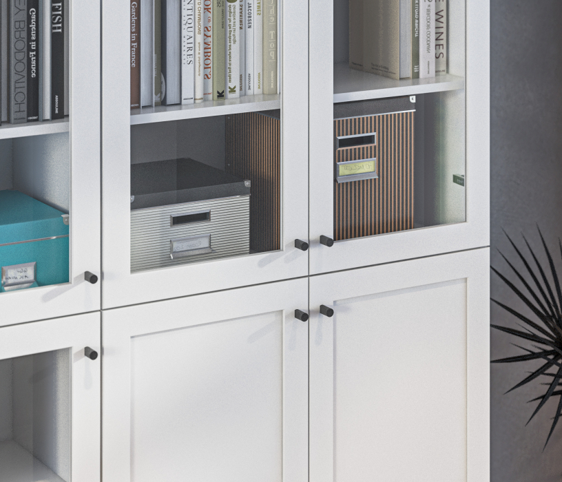 Шкафы одностворчатые, Шкаф Белый со стеклом Твин СБ-3372+СБ3373