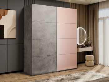 Шкаф-купе Эста 2-х дверный ДСП/Стекла пудра/Доводчик 200х66х240