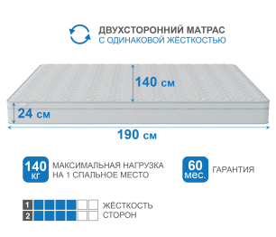 Столлайн / Матрас Премиум-Ориент в чехле Cooler в скрутке 1400х1900