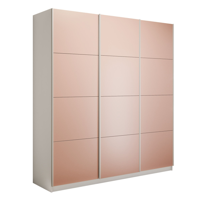 Шкафы-купе 3-х дверные, Шкаф-купе Прайм 3-х дверный Стекла пудра/Доводчики 210х57х230