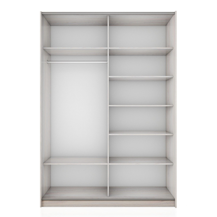 Шкафы-купе 2-х дверные, Шкаф-купе Прайм 2-х дверный Стекло белое/Стекло черное/Доводчики 160х57х230