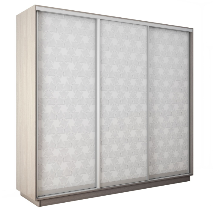 Шкафы-купе 3-х дверные, Шкаф-купе Экспресс 3-х дверный Фотопечать Калейдоскоп Стекла 210х45х240