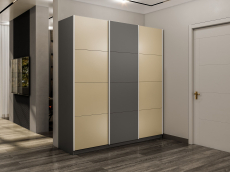 Шкафы-купе 3-х дверные, Шкаф-купе Эста 3-х дверный ДСП/Стекла фисташка/Доводчик 300х66х240