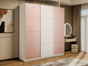 Шкаф-купе Прайм Широкий 3-х дверный Стекла пудра/ДСП/Доводчики 240х57х230