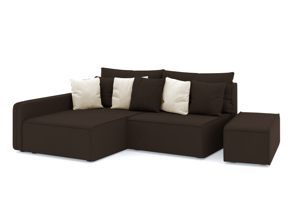 Диваны угловые в гостиную, Диван-кровать угловой Портленд еврокнижка НПБ, велюр