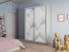 Шкафы-купе 2-х дверные, Шкаф-купе Экспресс 2-х дверный Фотопечать Квадрат Стекла 160х60х220