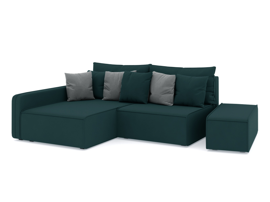 Диваны угловые в гостиную, Диван-кровать угловой Портленд еврокнижка НПБ, велюр