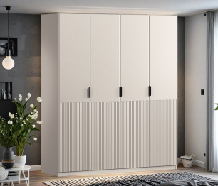 Шкаф четырехдверный Макс 2000 мм, вариант №4 (ЛДСП/МДФ)