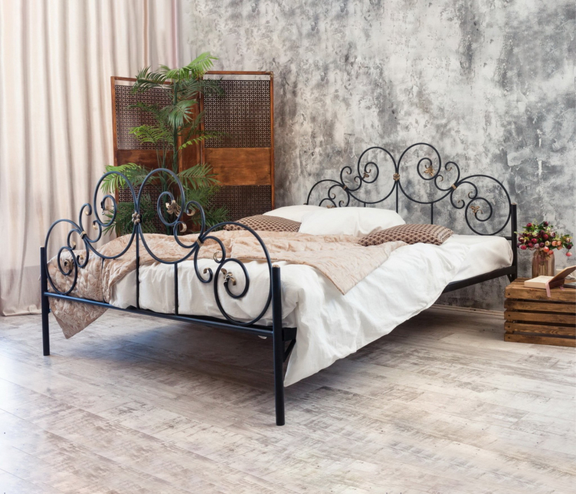 Кованые кровати, Кованая кровать Афина 1.4 с двумя спинками