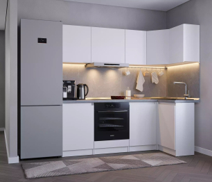 Кухонный гарнитур Леон угловой 210х100 см, белый