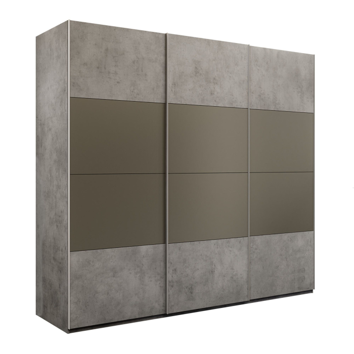 Шкафы-купе 3-х дверные, Шкаф-купе Эста 3-х дверный ДСП/Стекла хаки/Доводчик 240х66х240