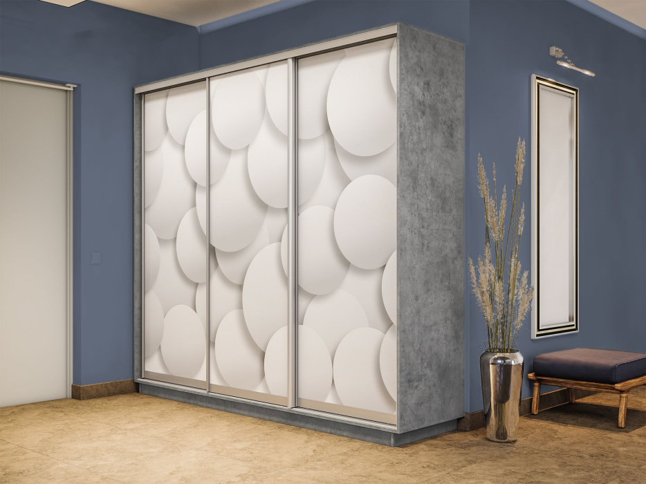 Шкафы-купе 3-х дверные, Шкаф-купе Экспресс 3-х дверный Фотопечать Шары Стекла 180х45х220