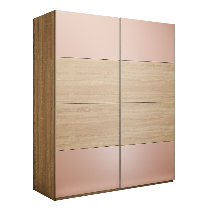 Шкафы-купе 2-х дверные, Шкаф-купе Эста 2-х дверный ДСП/Стекла пудра/Доводчик 180х66х240