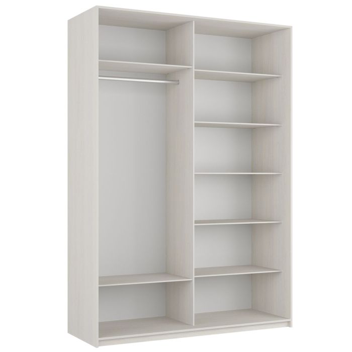 Шкафы-купе 2-х дверные, Шкаф-купе Прайм 2-х дверный Стекла пудра/Доводчики 160х57х230