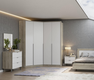 Комод Анима КМ-3201, дуб серый, белый