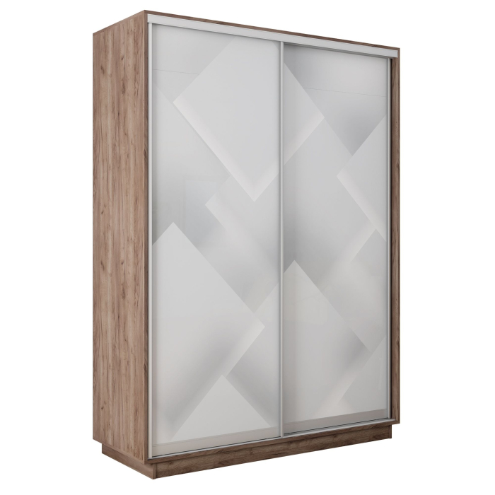 Шкафы-купе 2-х дверные, Шкаф-купе Экспресс 2-х дверный Фотопечать Квадрат Стекла 160х60х220