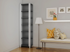 Открытые, Стеллаж модульный Универсальный 35х44х240 Белое стекло