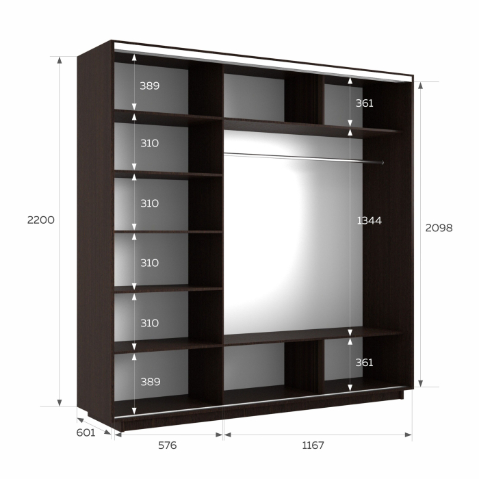 Шкафы-купе 3-х дверные, Шкаф-купе Экспресс 3-х дверный Фотопечать Калейдоскоп Стекла 180х60х220