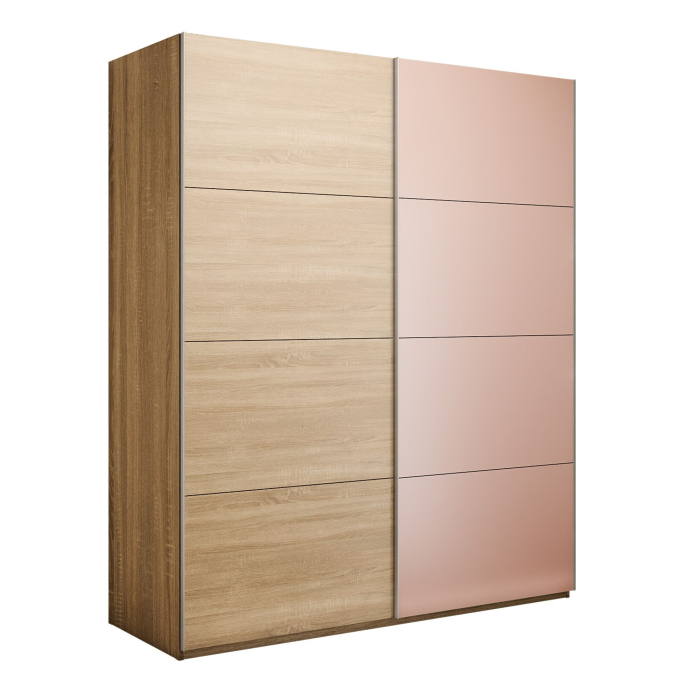 Шкафы-купе 2-х дверные, Шкаф-купе Эста 2-х дверный ДСП/Стекла пудра/Доводчик 180х66х240