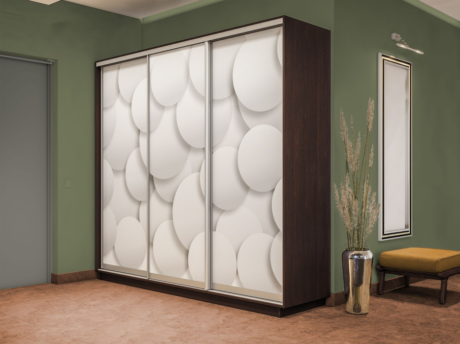 Шкафы-купе 3-х дверные, Шкаф-купе Экспресс 3-х дверный Фотопечать Шары Стекла 240х45х240