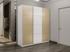 Шкафы-купе 3-х дверные, Шкаф-купе Прайм 3-х дверный Стекла фисташка/ДСП/Доводчики 210х57х230