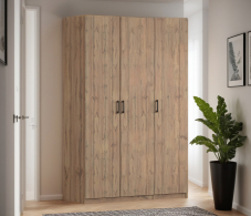 Для одежды, Шкаф трехдверный Макс 1500 мм, вариант №1 (ЛДСП, корпус дуб вотан)